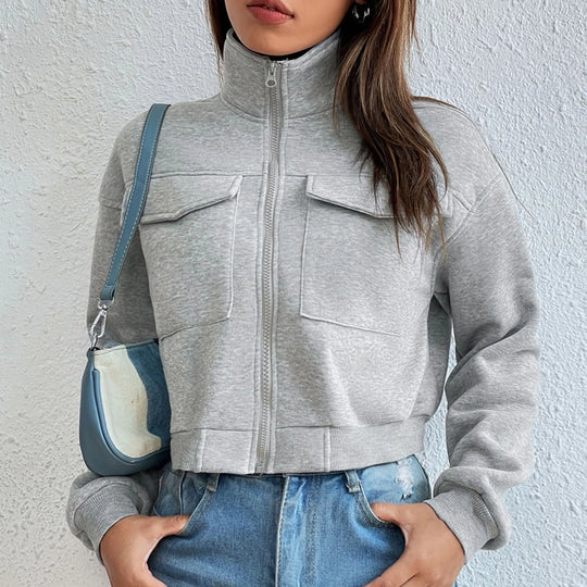 R&B | Stilvolles Zip Up Crop Top