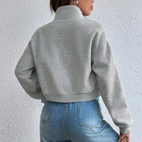 R&B | Stilvolles Zip Up Crop Top