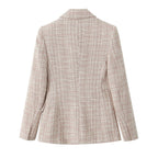 R&B | Klassischer Doppelreiher Pink Tweed Blazer