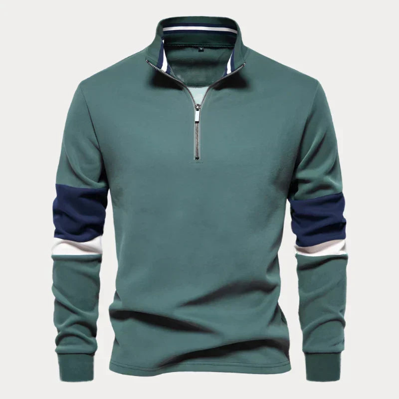 R&B | Stylischer Pullover für Herren mit Stehkragen und Streifen