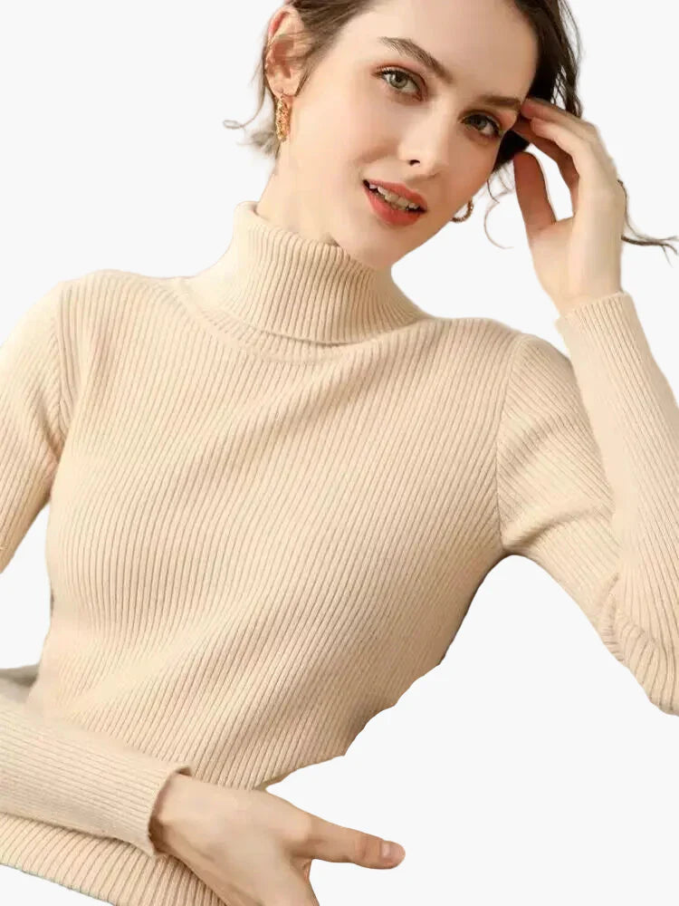 R&B | Rollkragenpullover Gerippt Basic Langarm - Vielseitiger Herbst & Winter Look