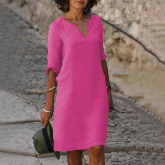 R&B | Elegantes Sommerkleid mit V-Ausschnitt
