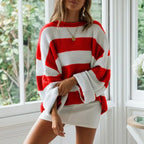 R&B | Sweater - Oversized Gestreifter Strickpullover