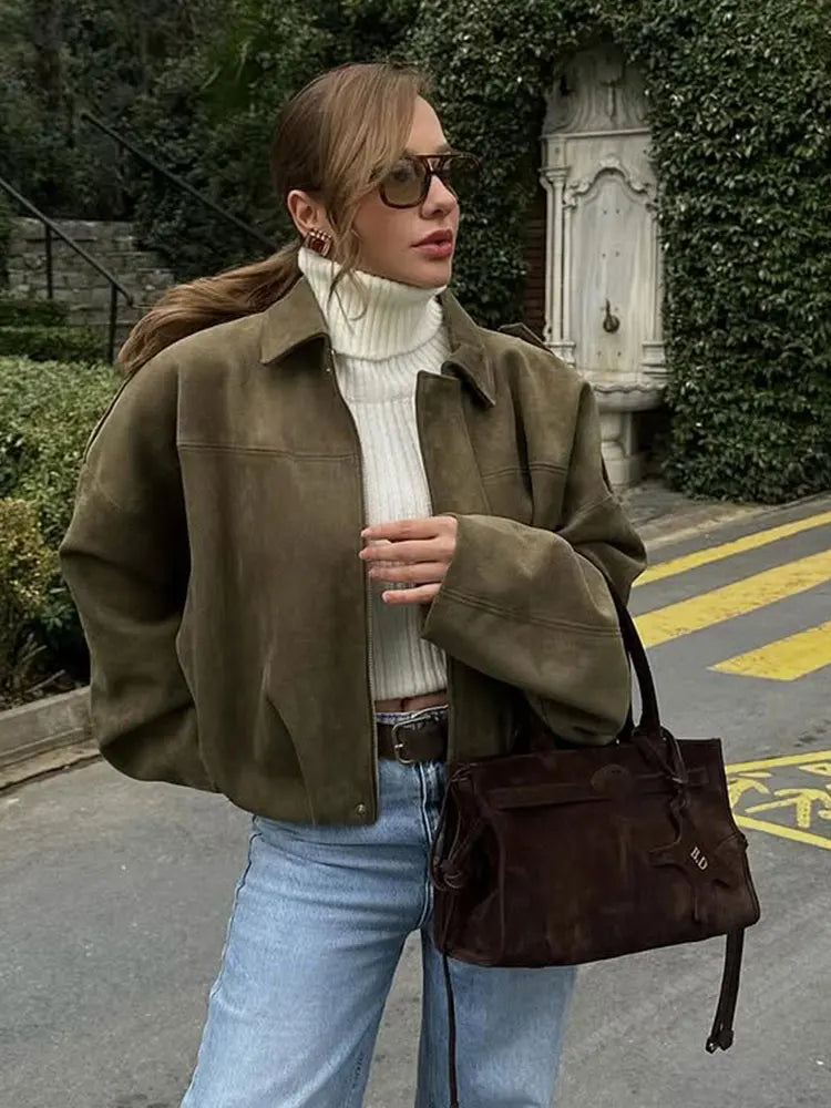 R&B | Übergangsjacke in Elegantem Grün für Damen