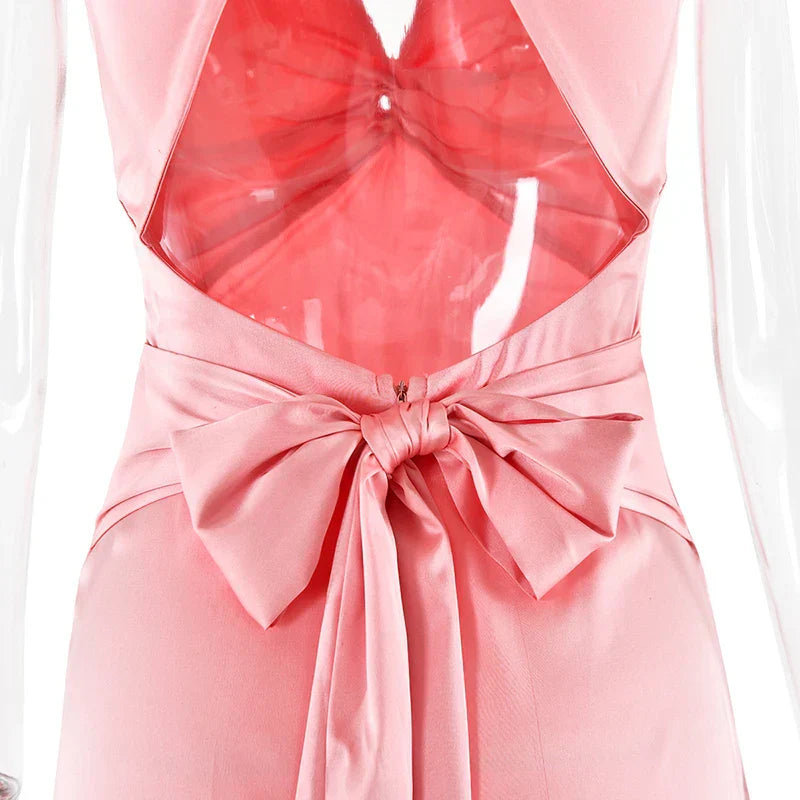 R&B | Schleife Rückenfrei Abend Maxi Kleid