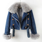 R&B | Damen Jeansjacke mit Paspeln
