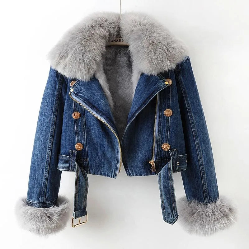 R&B | Damen Jeansjacke mit Paspeln