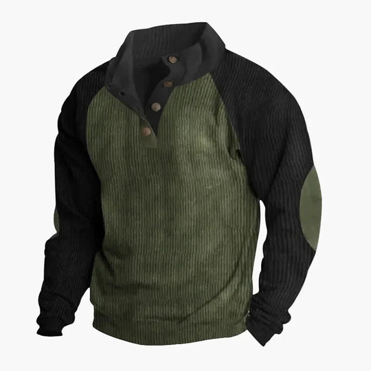 R&B | Freizeitpullover mit Vintage-Raglanstil und Knopfleiste - Ideal für Alltag und Outdoor