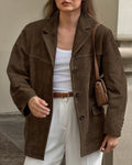 R&B | Weite Wildlederjacke mit retro Samt-Revers Loise