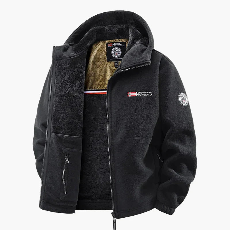 R&B | Outdoor-Fleecejacke mit Kapuze - Skandinavischer Stil für Winter & Freizeit