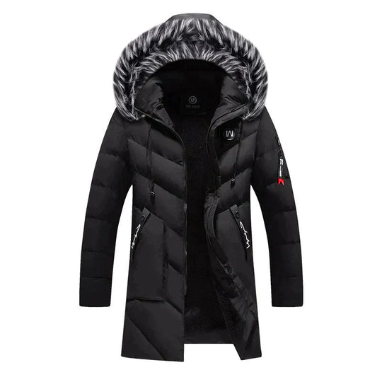R&B | Herren Winter Lange Parka - Flauschiger Besatz Kapuzen Design