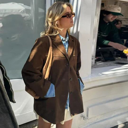 R&B | Retro-Braune Damenjacke