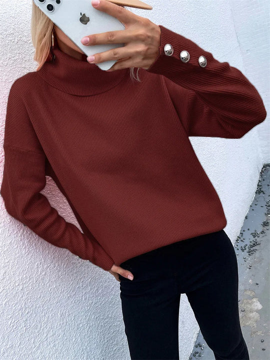 R&B | Lässiger Strickpullover mit Hohem Kragen