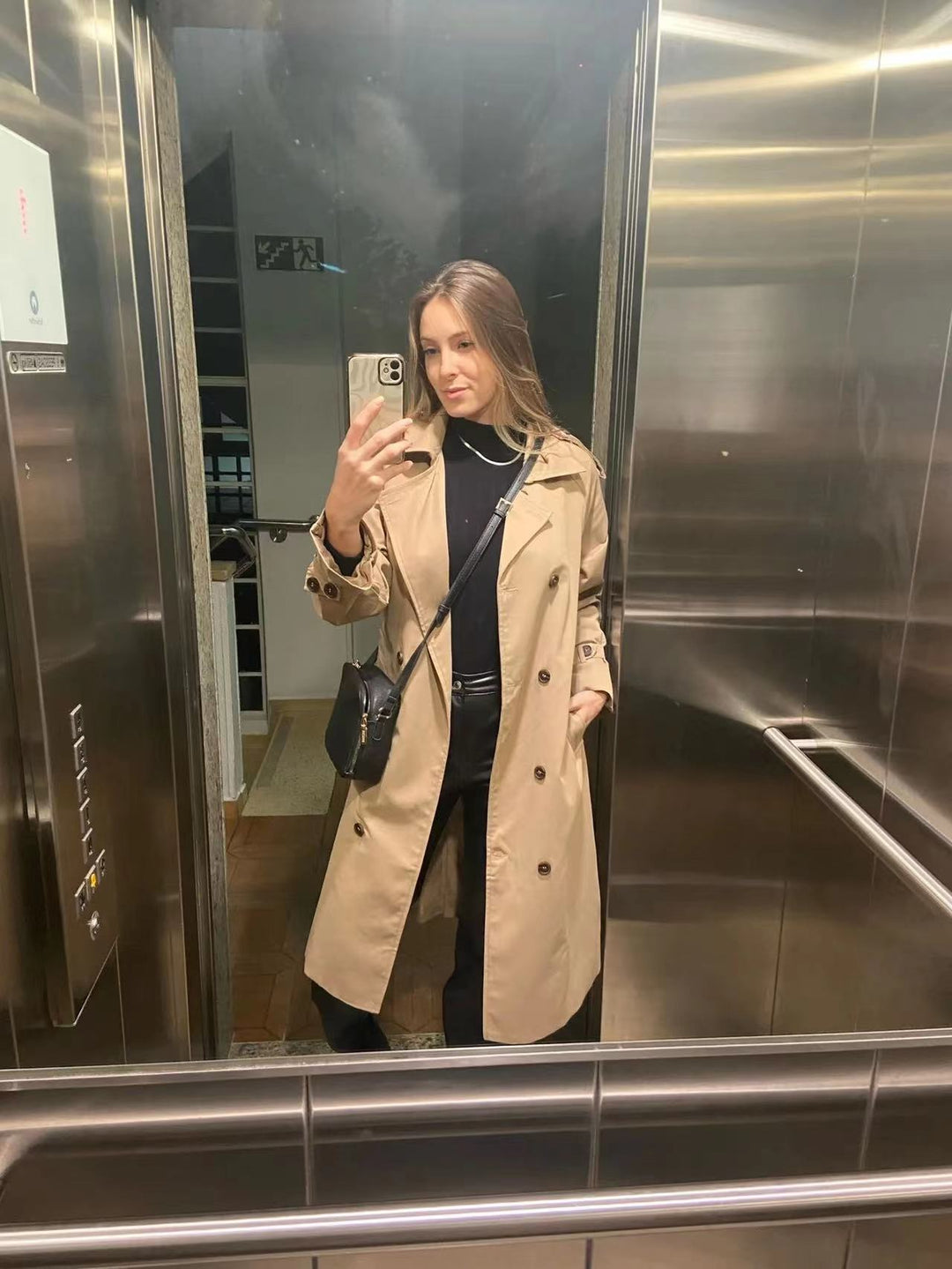 R&B | Trenchcoat Damen Oversized Windbreaker, Doppelreihig