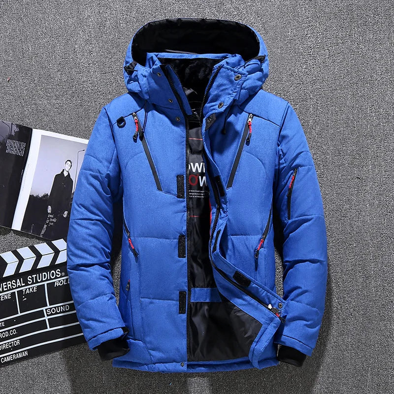 R&B | Herren-Winterjacke - Warme, Schlanke Daunenjacke mit Kapuze
