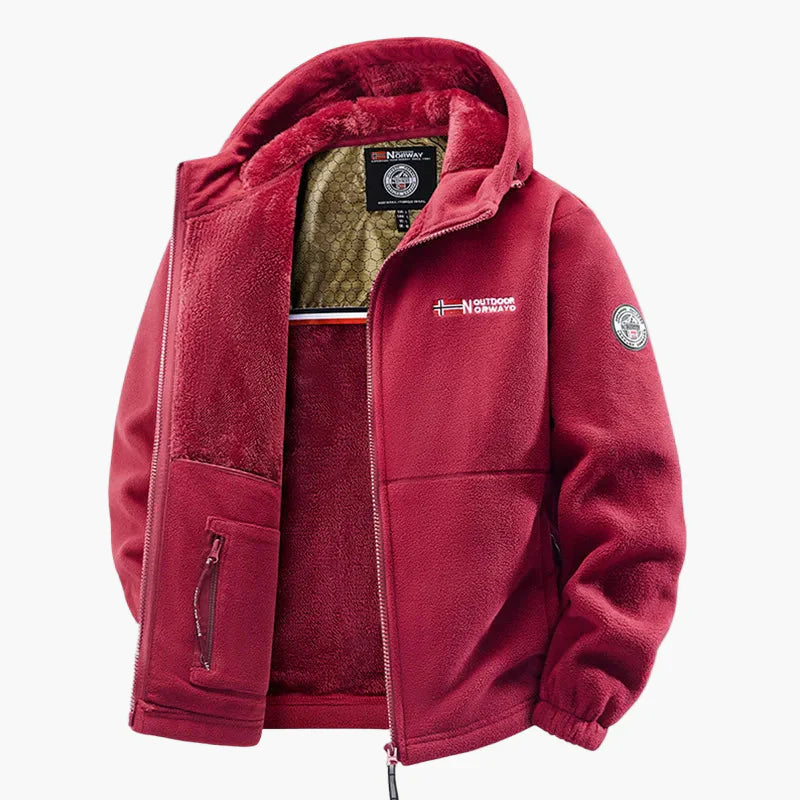 R&B | Outdoor-Fleecejacke mit Kapuze - Skandinavischer Stil für Winter & Freizeit