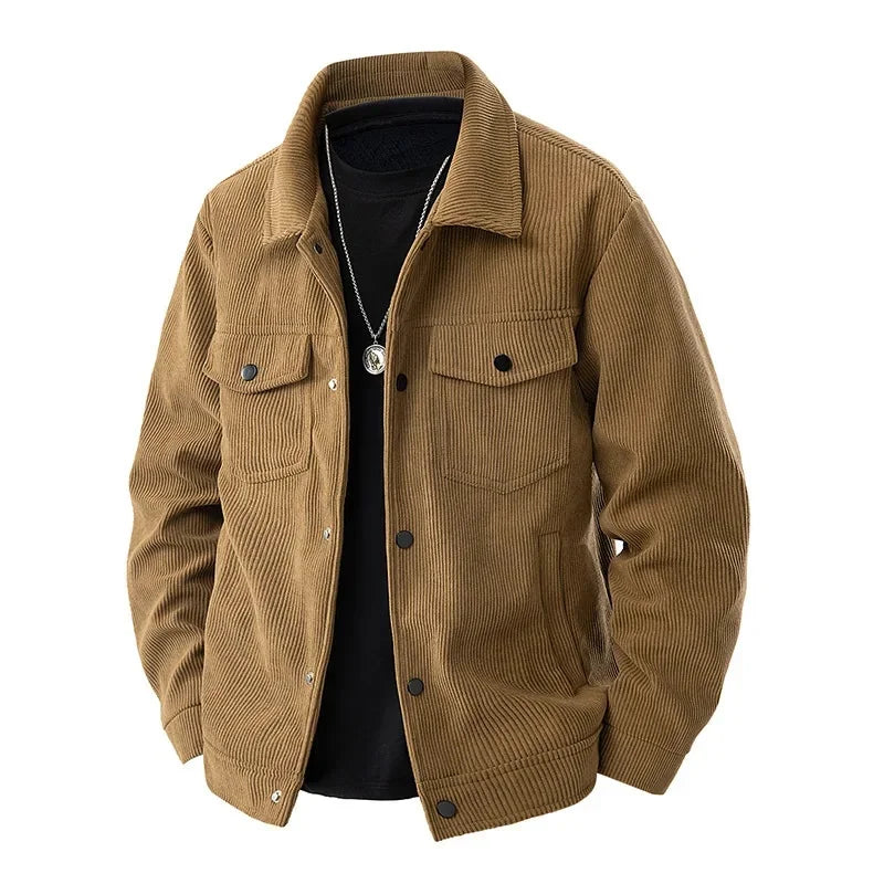 R&B | Herren Knopf-Front Jacke - Shirtkragen und Brusttaschen