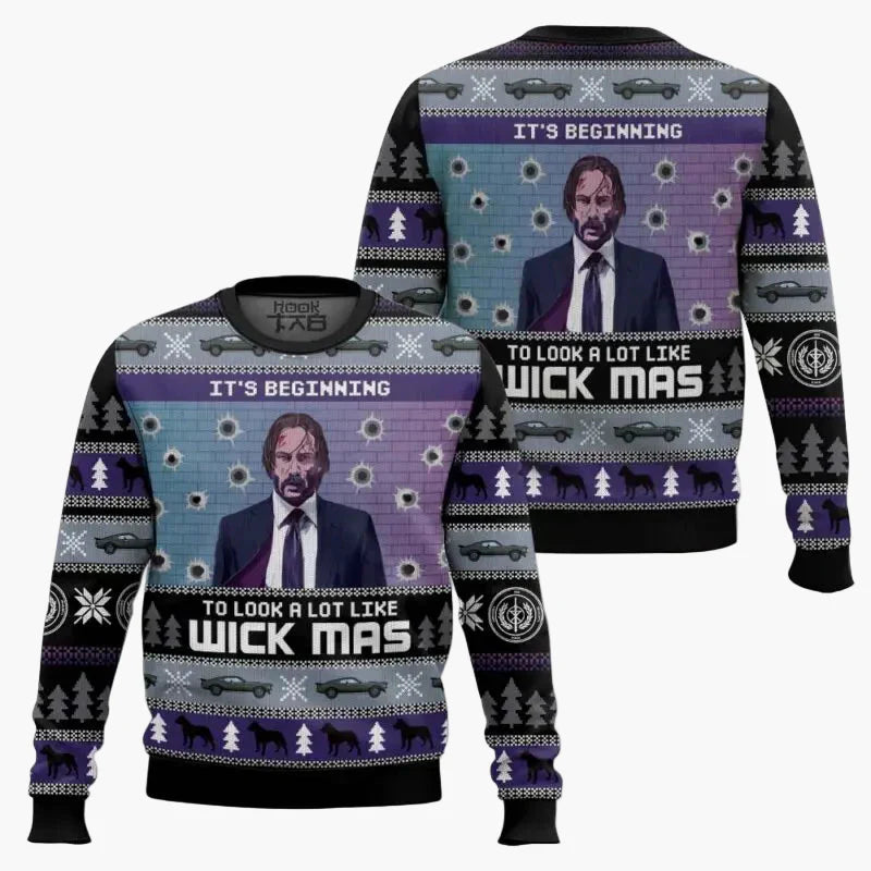 R&B | Hässlicher Weihnachtspullover - Lustiger "Wick-Mas" Pullover für Fans, Weihnachten, Party