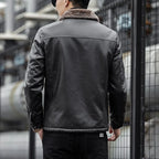 R&B | Lederjacke mit Kragen - Leon
