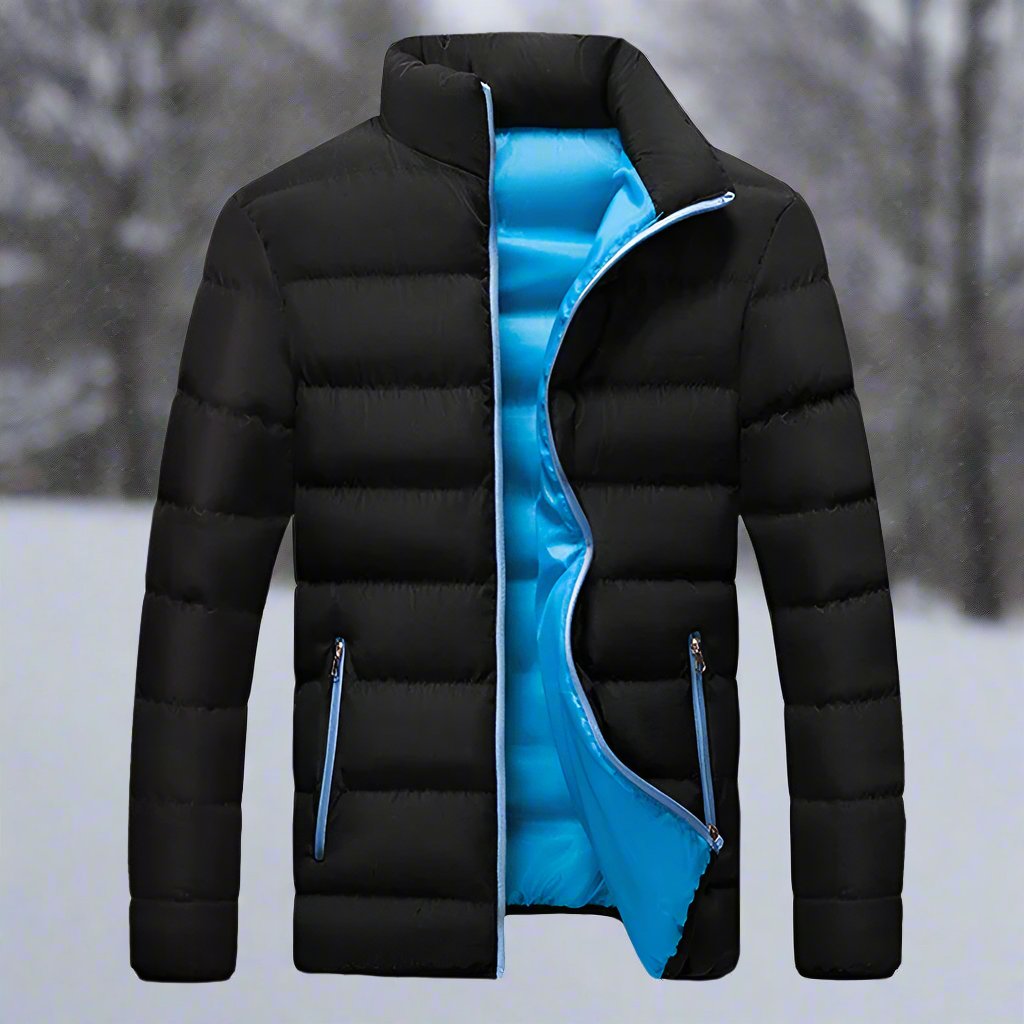 R&B | Pufferjacke Winddicht und Wasserabweisend Hoher Kragen Reißverschluss Gefüttert und Warm