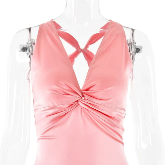 R&B | Schleife Rückenfrei Abend Maxi Kleid