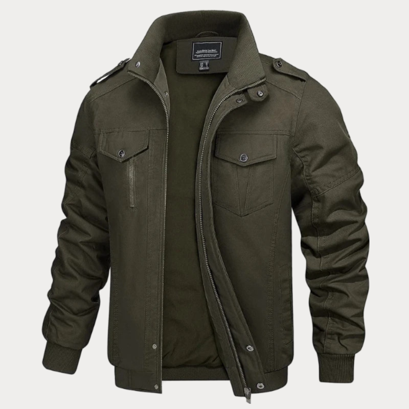 R&B | Retro Reißverschlussjacke In Armeegrün