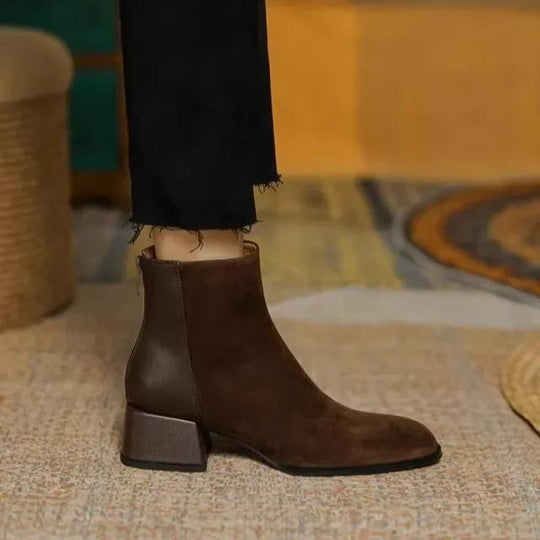 Bequeme Ankle Boots mit rutschfester Reißverschluss und runder Spitze R&B