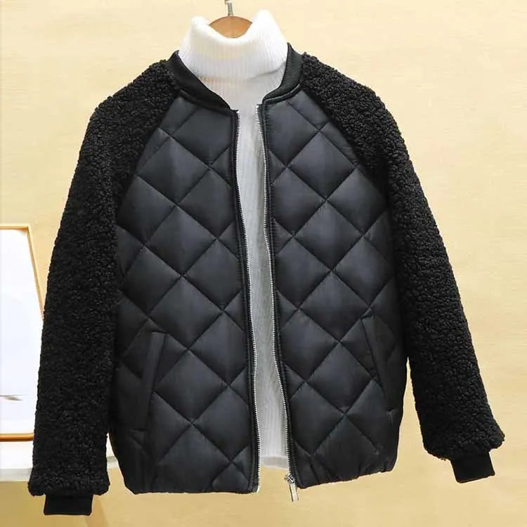 R&B | Kurze Lässige Leichte Kunstlammwoll Winterjacke