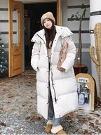 R&B | Lange Übergröße Damen Pufferjacke mit Kapuze