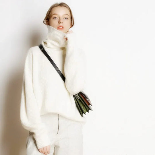 R&B | Oversized Stil Rollkragenpullover für Freizeit und Büro