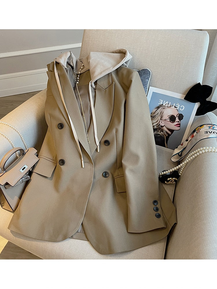 R&B | Blazer mit Kapuze für Damen Herbst- und Winterkleidung