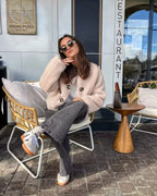 R&B | Frühling-Fleecejacke mit O-Kragen