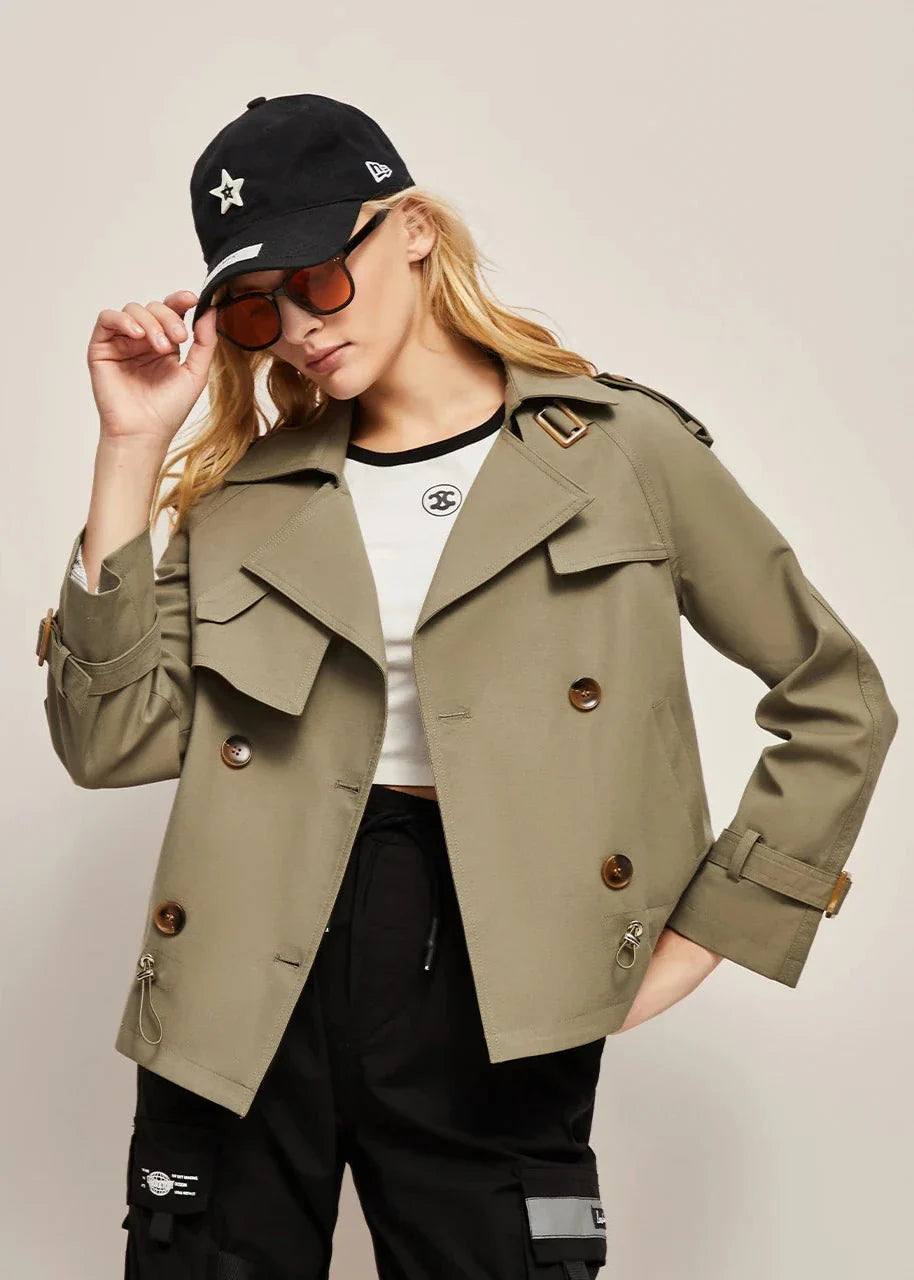 R&B | Doppelreihiger Trenchcoat für Damen - formelle und lässige Jacke