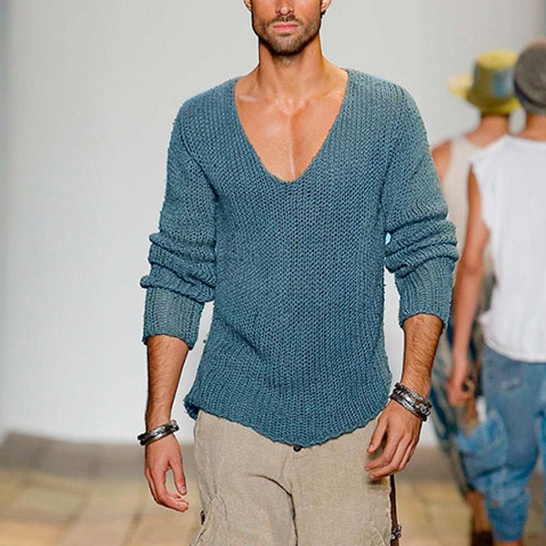 R&B | Niedriges V-Ausschnitt Strickpullover