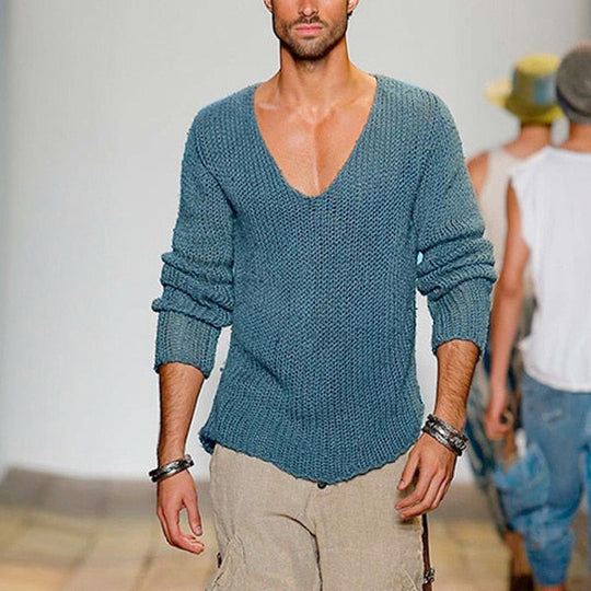 R&B | Niedriges V-Ausschnitt Strickpullover