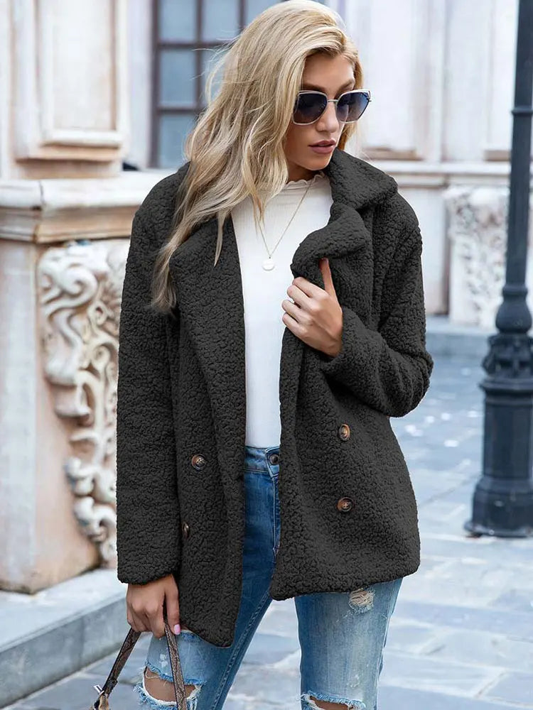 R&B | Warmer Teddy-Mantel Damen