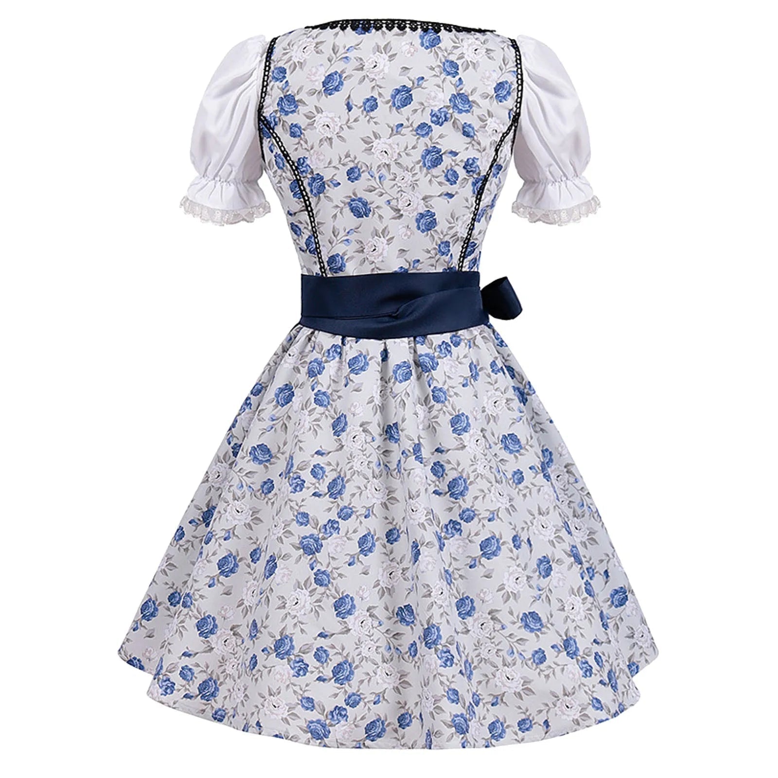 R&B | Kurzärmelig Spitze Oktoberfest Kleid mit Schürze