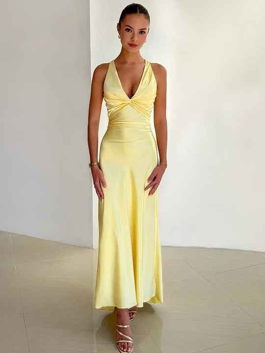 R&B | Schleife Rückenfrei Abend Maxi Kleid