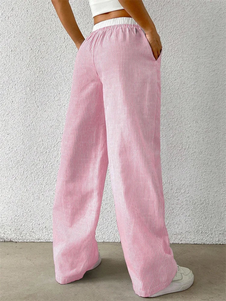 R&B | Gestreifte Hose mit Weitem Bein
