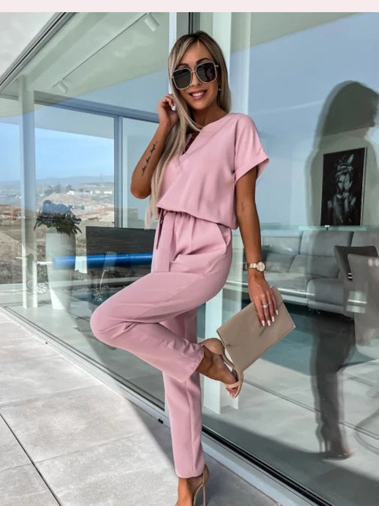 R&B | Elegante Festlicher Kurzarm Damen Overall für Sommer