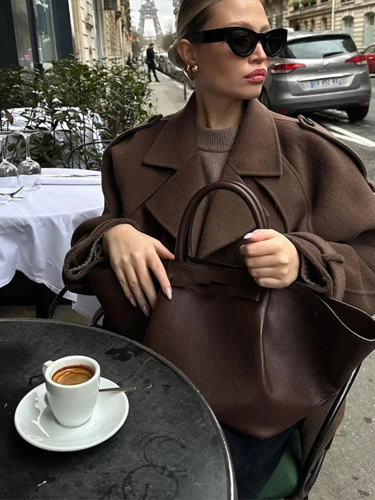 R&B | Kaffeewol Jacke Lässig und Bequem