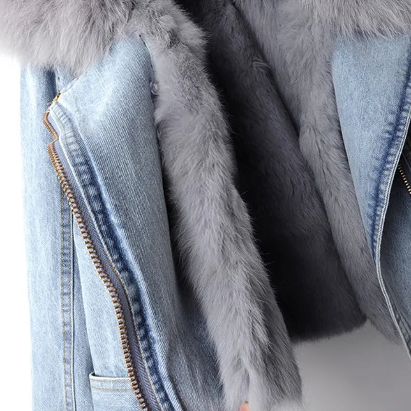 R&B | Damen Jeansjacke mit Paspeln