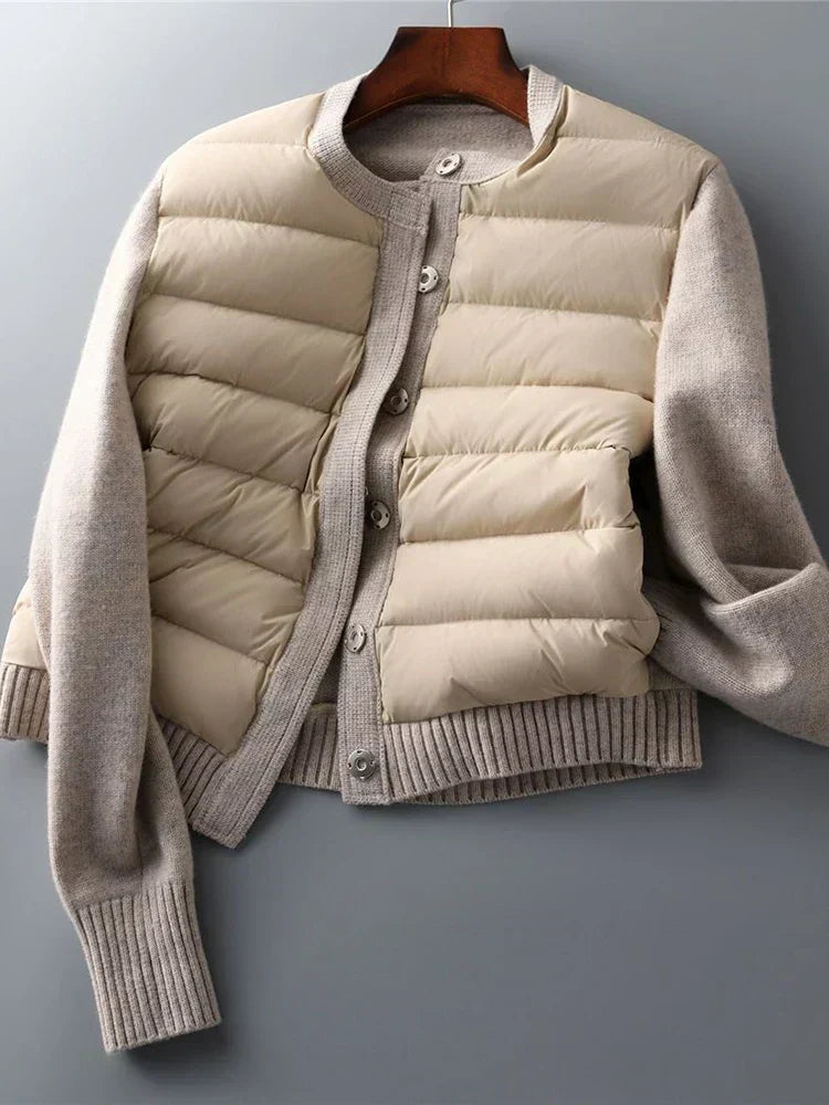 R&B | Pufferjacke Grau Warme Winterjacke