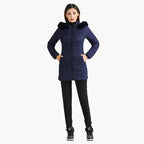 R&B | Slim Fit Winter Puffer Jacke mit Pelzkapuze