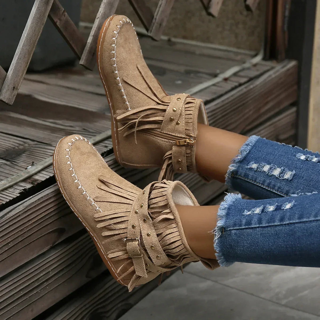 Ankle Boots Mit Fransen Und Nieten R&B