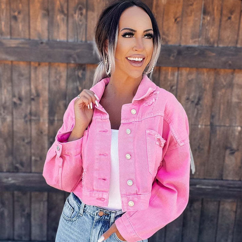 R&B | Elegante Jeansjacke mit Fransen