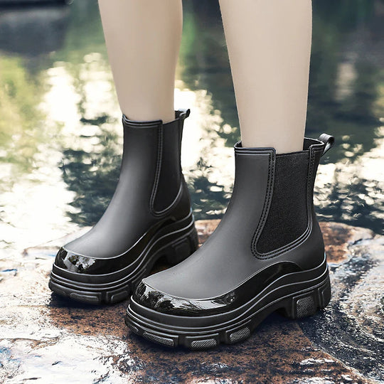 R&B | Kurze Gummistiefel – Wasserdicht – Slip-On – Elastische Einsätze – Grip-Sohle