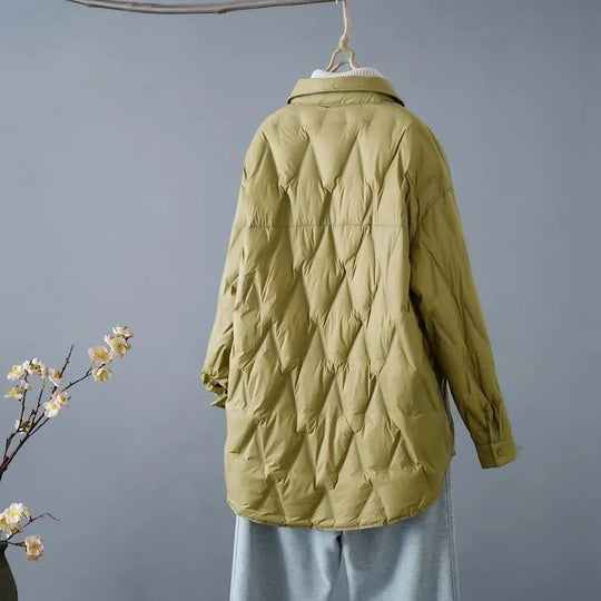 R&B | Gestepptes Shirt-Jacke - Lockere Passform - Knopfverschluss - Leichtes Layering-Stück