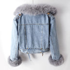 R&B | Denim und Kunstfell Eleganz Jacke