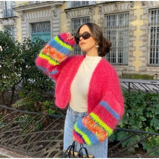 R&B | Gestreifter Pullover mit offenem Design